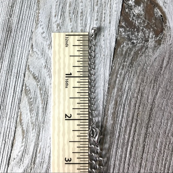 Abalone Free Form Pendant Necklace Long SilverTone - Picture 5 of 6